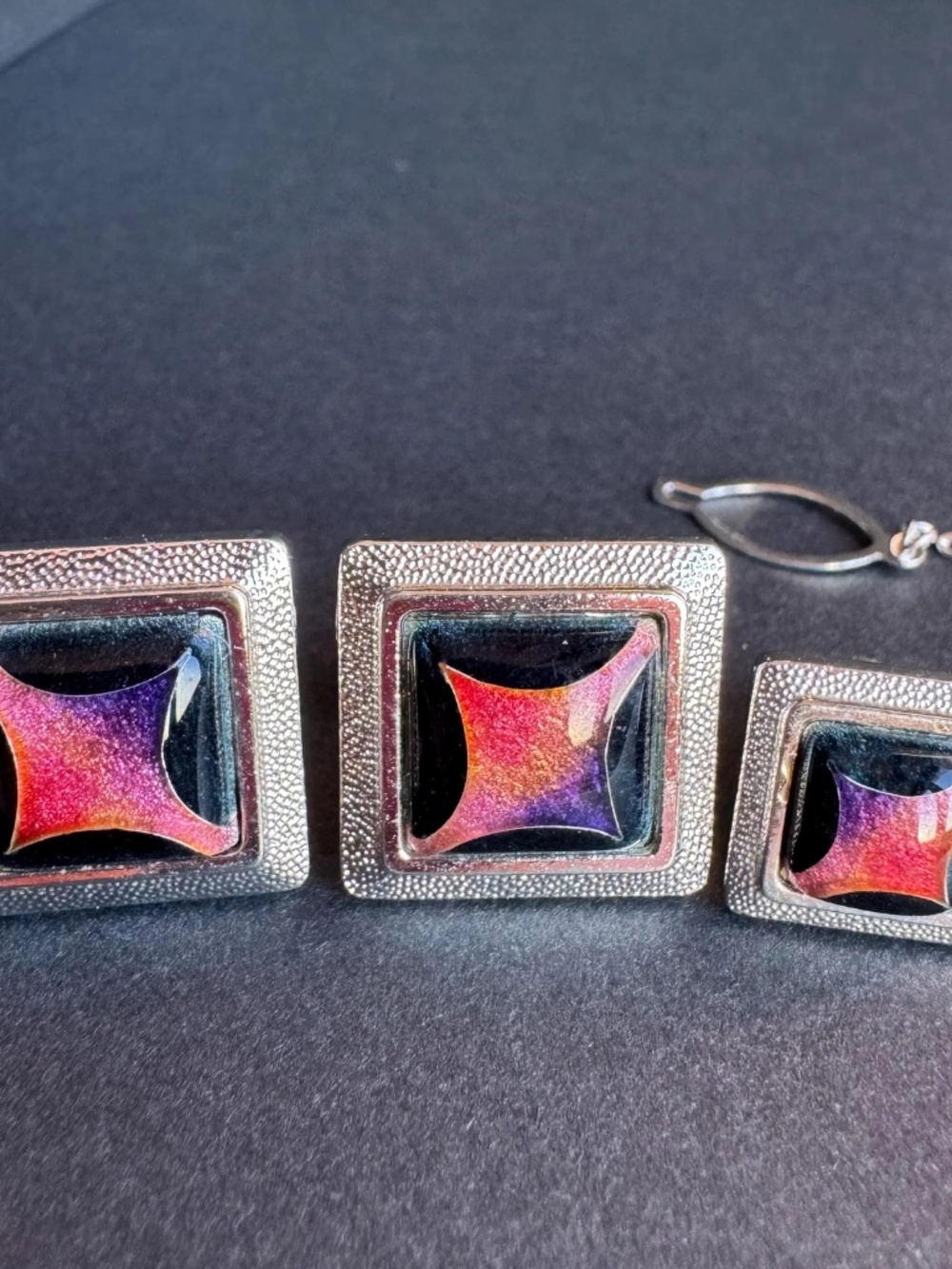 Cloisonne Enamel Cufflinks Tie Tack Set Japanese Shippo Boxed Formal Wedding - Picture 2 of 15